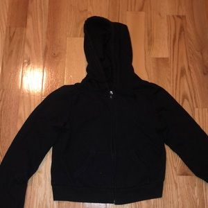 Black Hollister cropped hoodie. Size S